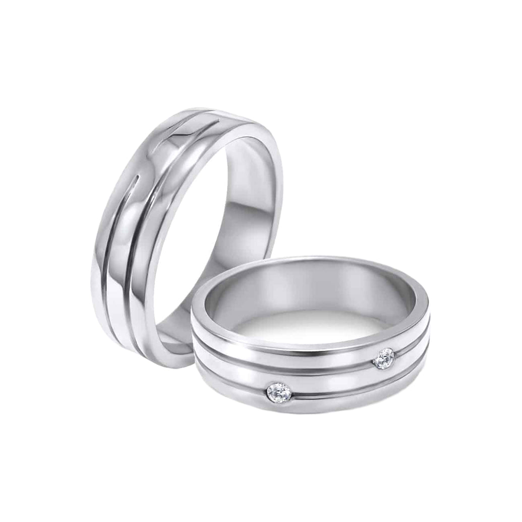 Tukuy Munakuq - 18k White Gold Wedding Rings