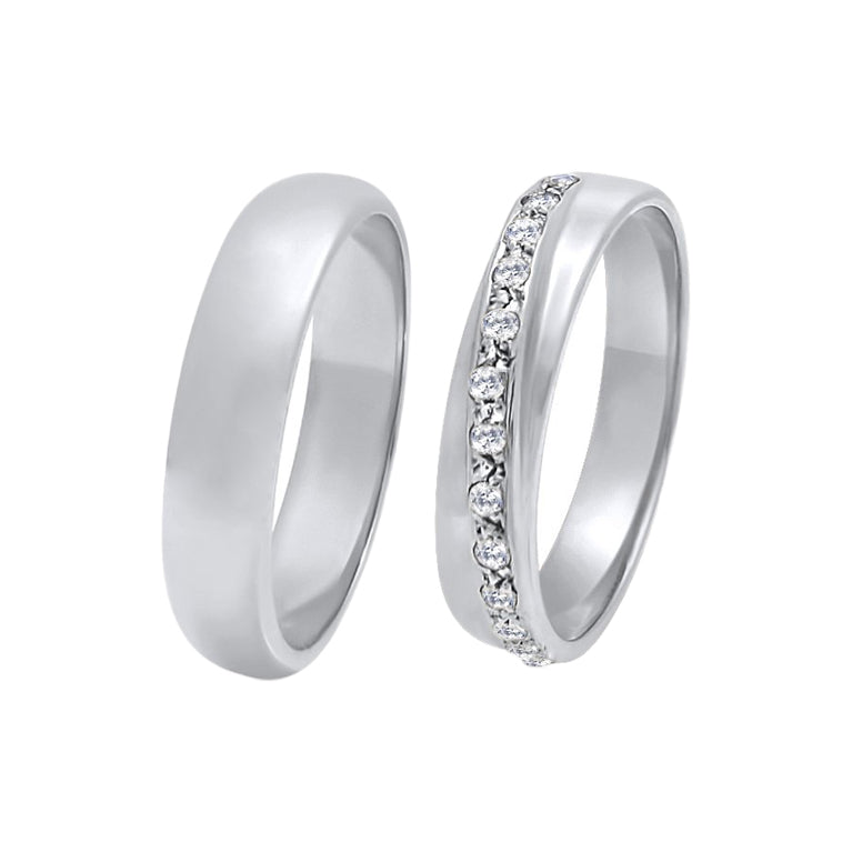 Allinpuni - Aros de Matrimonio en Oro Blanco 18k