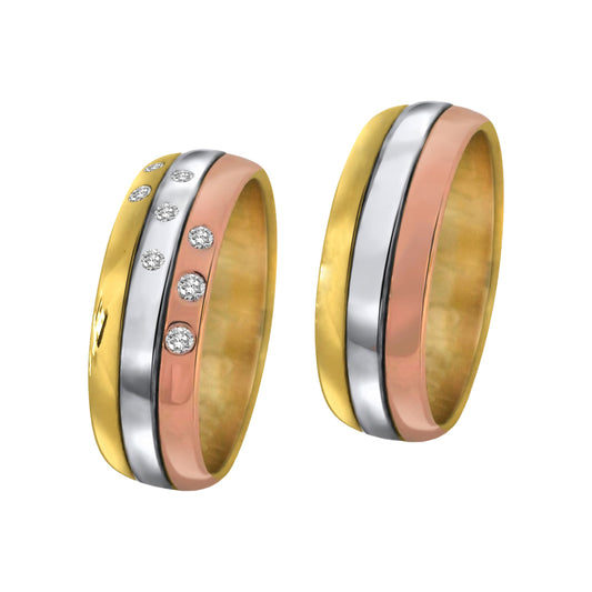 Munay Tinkuy – Wedding Rings in 18k Tricolor Gold