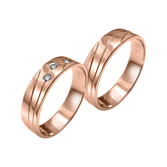 Yarqha - 18k Rose Gold Wedding Rings