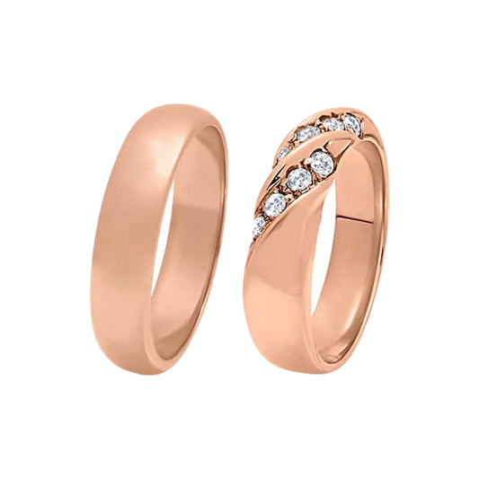 Kusi - 18k Rose Gold Wedding Rings