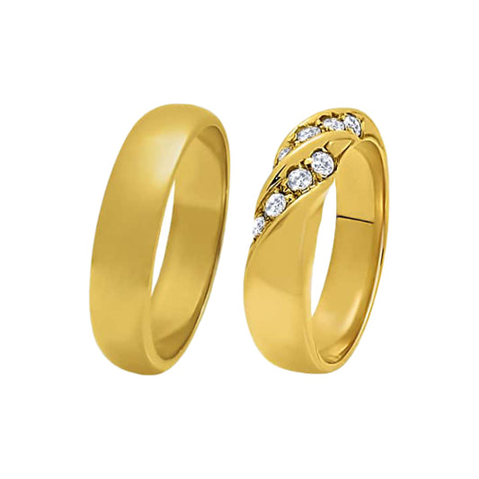 Kusi - 18k Yellow Gold Wedding Rings