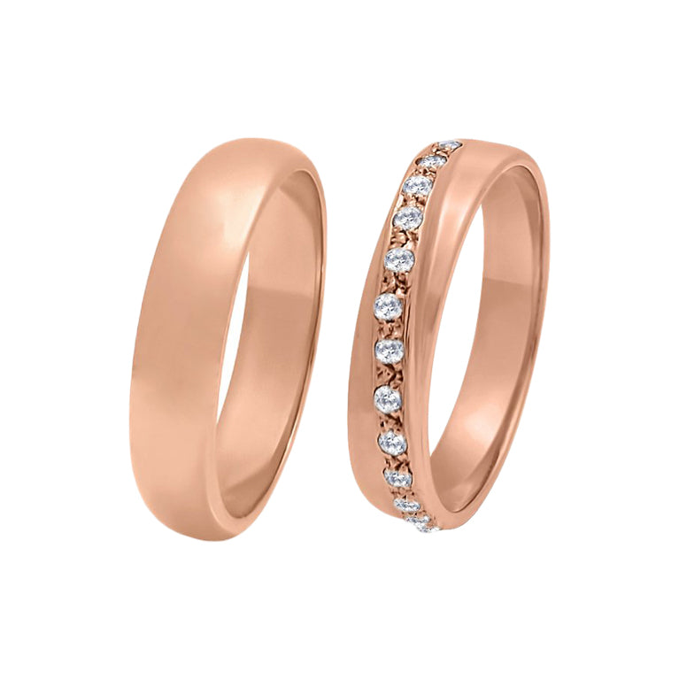 Allinpuni - Aros de Matrimonio en Oro Rosado 18k