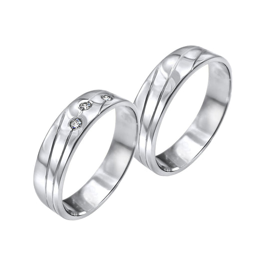 Yarqha - 18k White Gold Wedding Rings